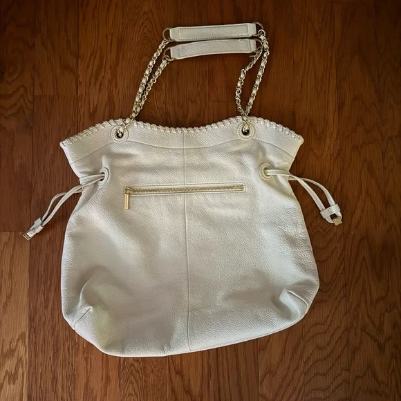 Tory Burch White Shoulder Bag with Chain-Link Strap - Picture 4 of 6